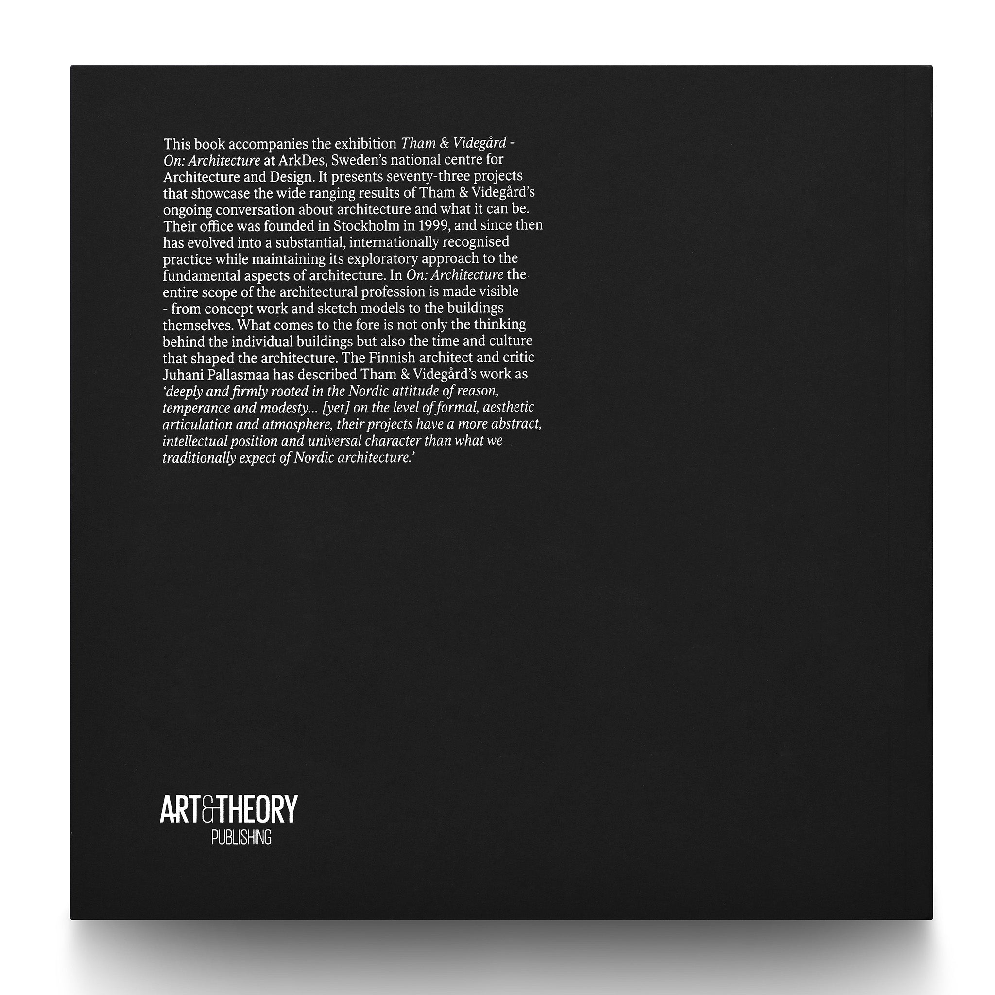 THAM & VIDEGÅRD – ON: ARCHITECTURE – Art & Theory Publishing